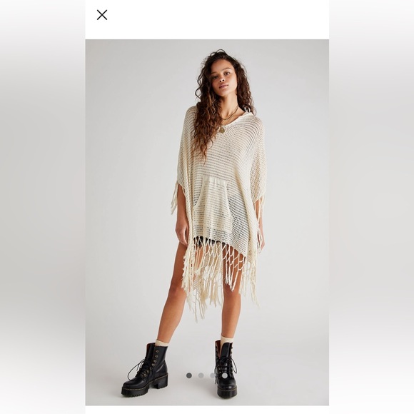Free People Summer House Crochet Poncho - Picture 1 of 7